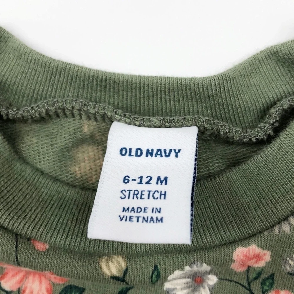 Old Navy olive green floral tunic sweater